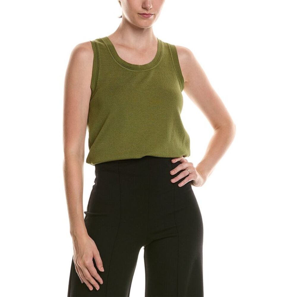 Anne Klein Womens Scoop Neck Tank, Green